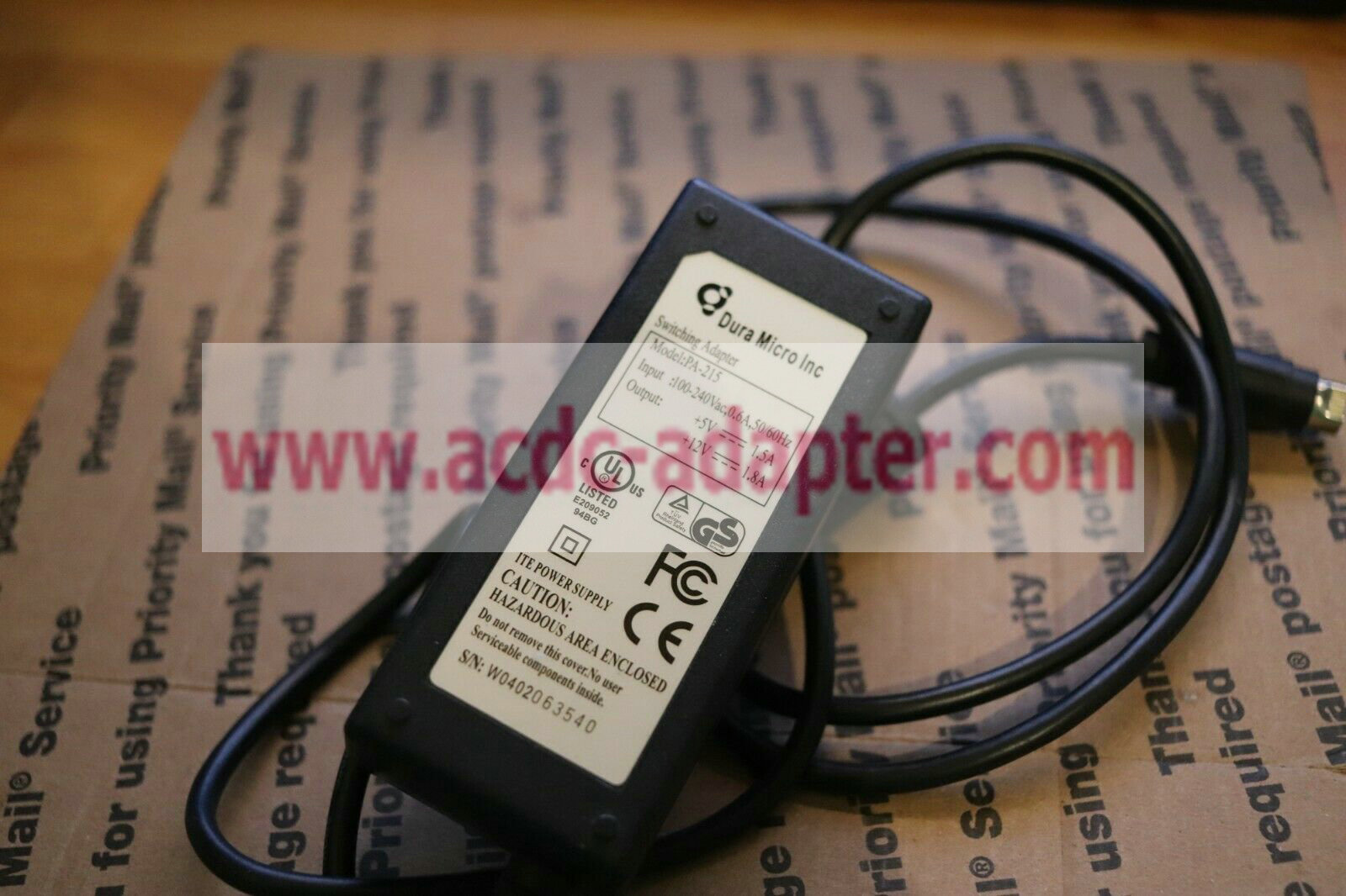 New Dura Micro Switching Adapter PA-215 Power Supply 12V 5V- 4 Pin - Click Image to Close